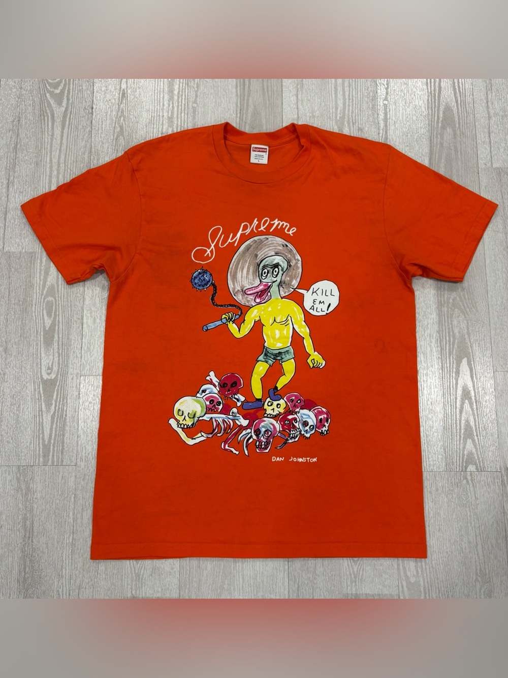 Supreme x Daniel Johnston "Kill 'Em All" Orange T-Shirt L